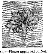 Flower appliqu&eacute;d on Net.